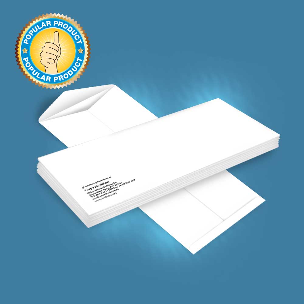 Cheque size ordinary envelope